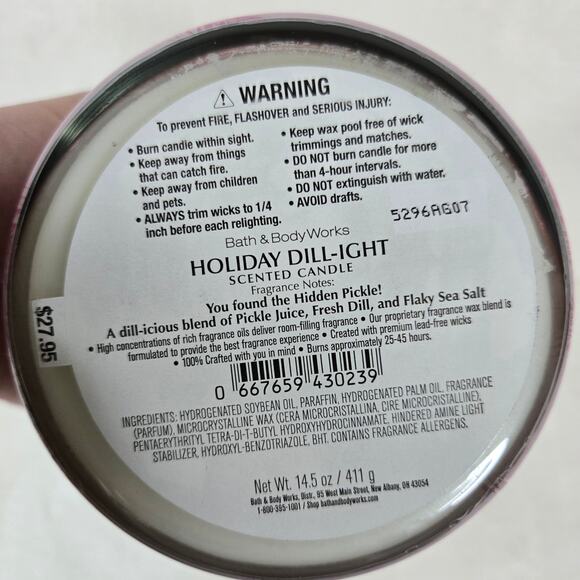 Bath and Body Works NEW Holiday Dill-ight 3 Wick Candle - Picture 4 of 4